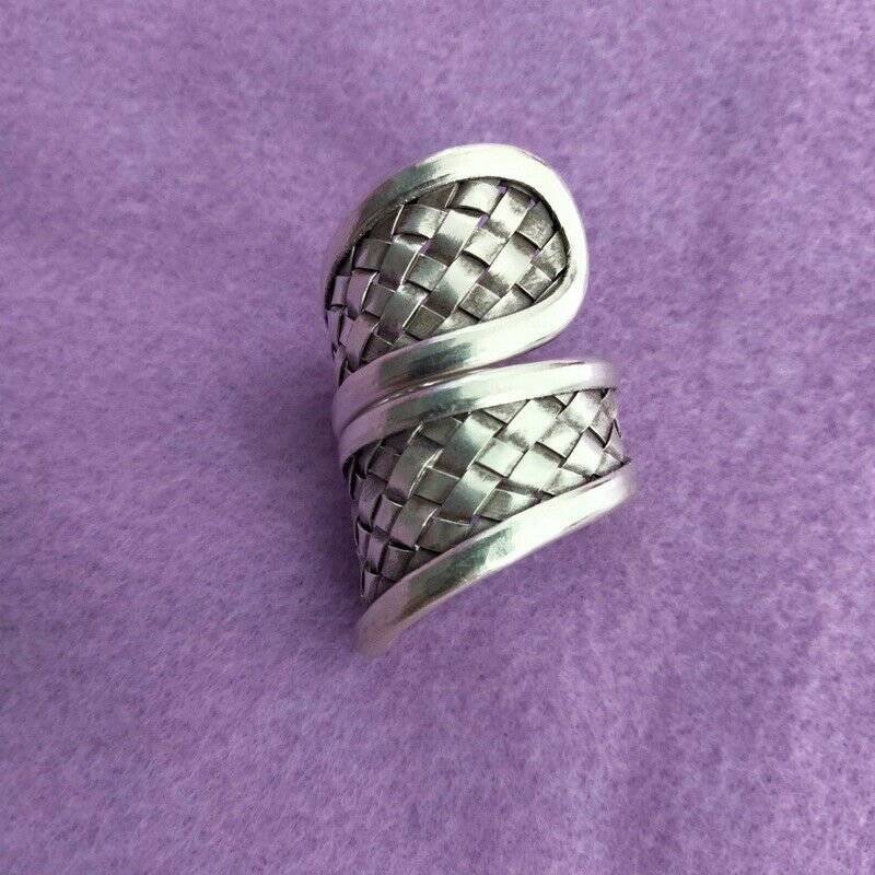 Fine Silver Rings 925 Sterling Solid Adjustable Free Size Vintage Fashion R78016