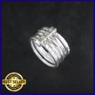 FINE SILVER RINGS 925 STERLING ADJUSTABLE SIZE 5 IN 1 MULTIPLE HAMMER & SCRATCH