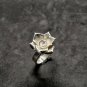 Fine Silver Rings 925 Sterling Adjustable Size Vintage 3D Small White Rose