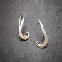 Fine 925 Silver Earrings Vintage Retro Stick Texture engrave Hook Collectible