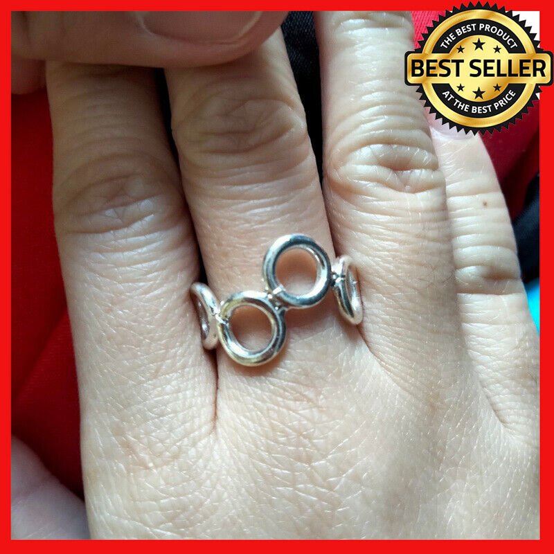 FINE SILVER RINGS 925 STERLING &atilde;�&ordf;&atilde;�&sup3;&atilde;�&deg; BAGUE MULTIPLE ROUND CIRCLE FASHION BAND