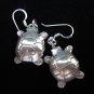 Sterling 925 Fine Silver Earrings Lovely Litttle Turtle Tortoise Asia Collectibl
