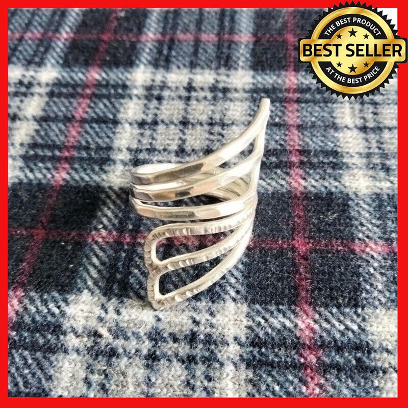FINE SILVER RINGS 925 STERLING &atilde;�&ordf;&atilde;�&sup3;&atilde;�&deg; BAGUE HAMMER & SCRATCH PREMIUM SPECIAL
