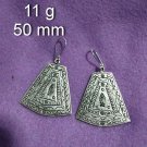 Fine Silver Earrings Sterling 925 Jewelry 11g lot18 Dangle Tribal Rectangle 57