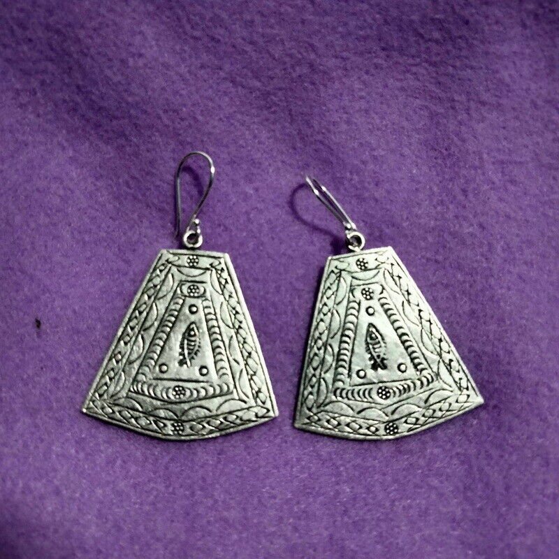 FINE SILVER EARRINGS 925 STERLING CRAFT VINTAGE FASHION JEWELRY DANGLE LOT1720