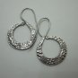 Fine Silver Earrings Sterling 925 Premium Hammered Skin Six Numeric Collectible