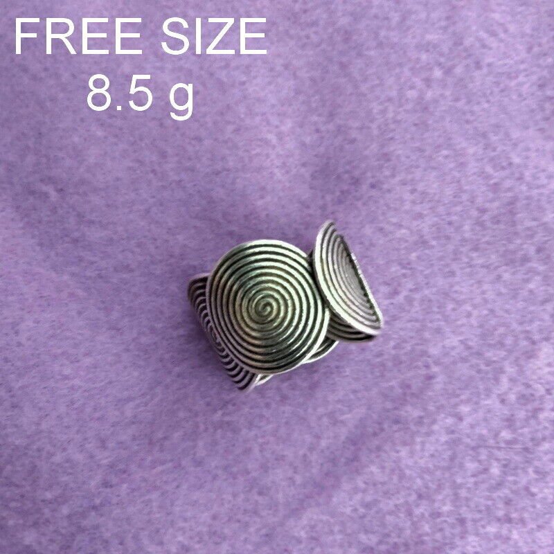 Fine Silver Rings 925 Sterling Solid Adjustable Free Size Vintage Fashion R78043