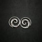 Fine 925 Silver Earrings Vintage Spiral round coil Funky Texture Collectible