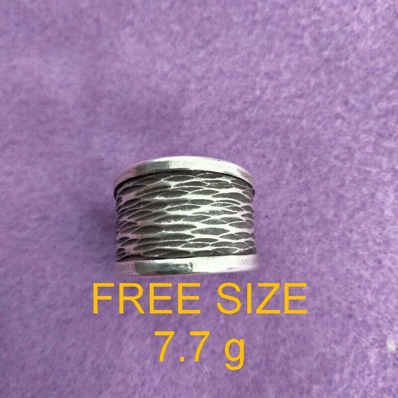 Fine Silver Rings 925 Sterling Solid Adjustable Free Size Vintage Fashion R78008