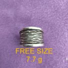 Fine Silver Rings 925 Sterling Solid Adjustable Free Size Vintage Fashion R78008