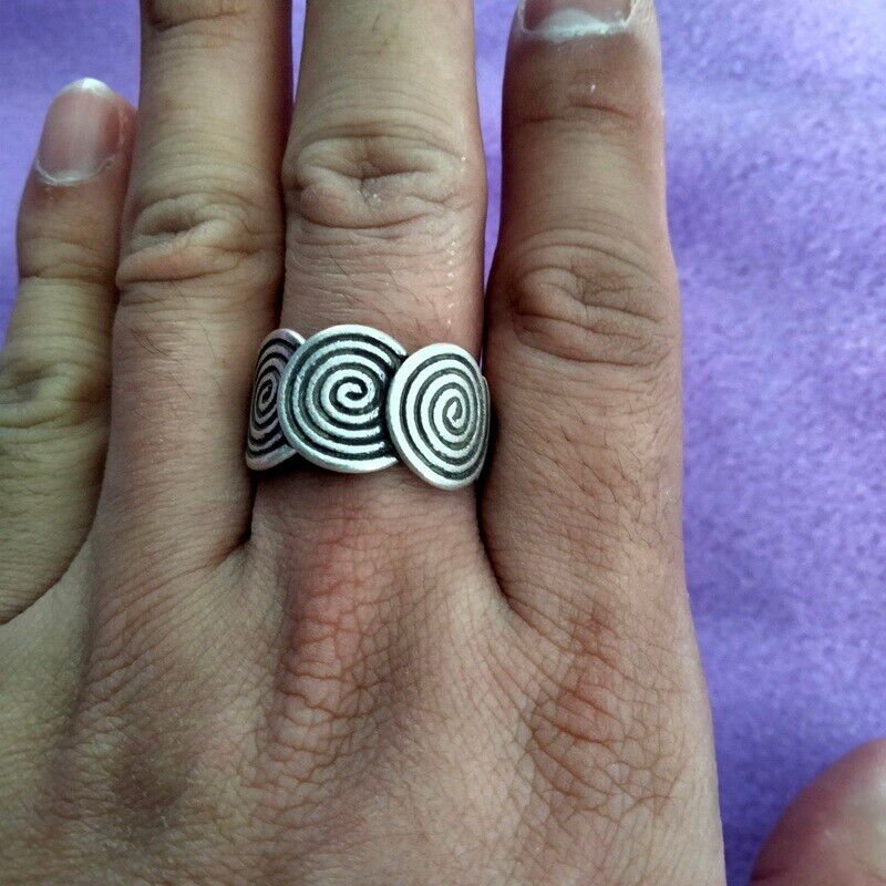 Fine Silver Rings 925 Sterling Solid Adjustable Free Size Vintage Fashion R78009