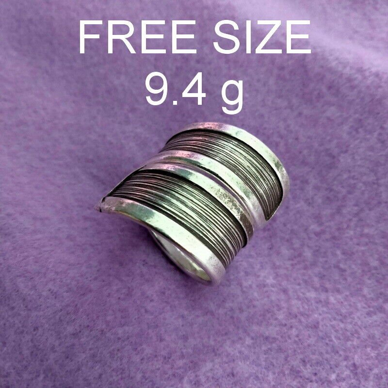 Fine Silver Rings 925 Sterling Solid Adjustable Free Size Vintage Fashion R78025