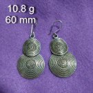 Fine Silver Earrings Sterling 925 Jewelry 10g lot18 Dangle Double Round 42