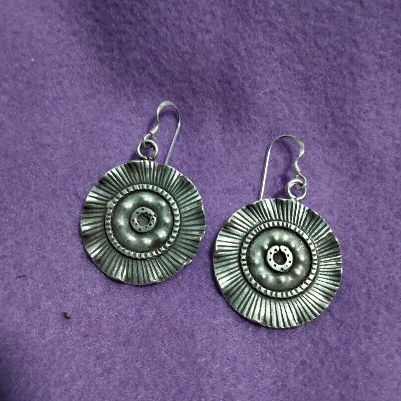 FINE SILVER EARRINGS 925 STERLING CRAFT VINTAGE FASHION JEWELRY DANGLE LOT1705