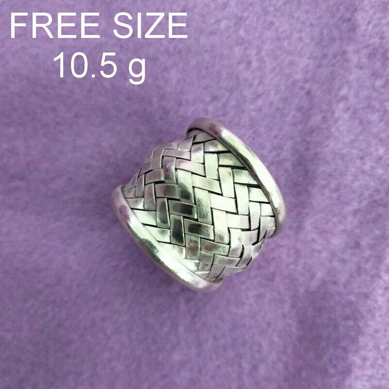 Fine Silver Rings 925 Sterling Solid Adjustable Free Size Vintage Fashion R78033