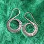 FINE SILVER EARRINGS 925 STERLING CRAFT VINTAGE TRIBAL DANGLE SPIRAL LOT1601