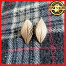 FINE SILVER EARRINGS 925 STERLING TWIST LEAF SMALL STUD CRAFT TRADITIONAL