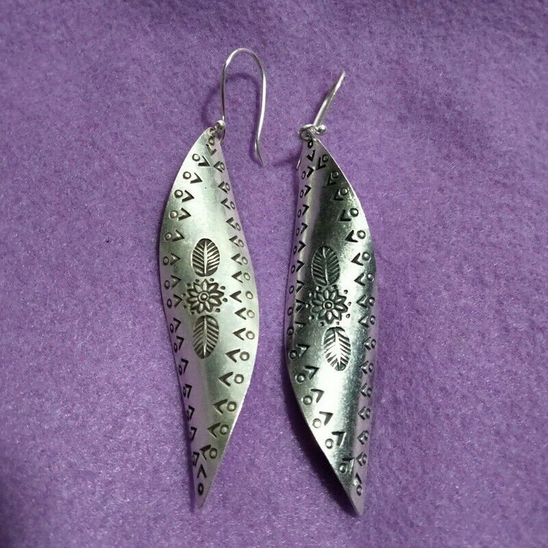 FINE SILVER EARRINGS 925 STERLING CRAFT VINTAGE FASHION JEWELRY DANGLE LOT1732