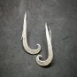 Fine 925 Silver Earrings Sterling Vintage Royal Engrave Nature Texture Collectib