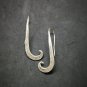 Fine 925 Silver Earrings Sterling Vintage Royal Engrave Nature Texture Collectib