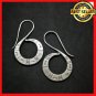 Fine 925 Silver Earrings Vintage Symbol Engraved Sticky spiral Collectible