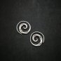 Fine Silver Earrings Hill Tribe Karen argento orecchini round coil Funky