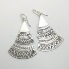 925 Fine Pure Silver Earrings Thailand Jewelry Double Triangle Collectible