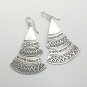 925 Fine Pure Silver Earrings Thailand Jewelry Double Triangle Collectible
