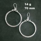 Fine Silver Earrings Sterling 925 Jewelry 14g Engraved Round Loop Hoop 23815