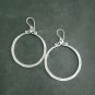 Fine Silver Earrings Sterling 925 Jewelry 9g Vintage Round Loop Hoop 23814