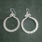 Fine Silver Earrings Sterling 925 Jewelry 12g Engraved Round Tribal Hoop 23816