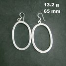 Fine Silver Earrings Sterling 925 Jewelry 13g Vintage Oval Loop Hoop 23813
