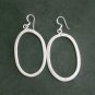 Fine Silver Earrings Sterling 925 Jewelry 13g Vintage Oval Loop Hoop 23813