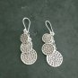 Fine Silver Earrings Sterling 925 Jewelry 8g Vintage triple Hammer Disc 23809