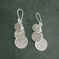 Fine Silver Earrings Sterling 925 Jewelry 8g Vintage triple Hammer Disc 23809