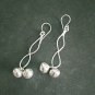 Fine Silver Earrings Sterling 925 Jewelry 10g Dangle Women Ball Long 23607