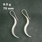 Fine Silver Earrings Sterling 925 Jewelry 8g Fashion Women Plain Wave 23612