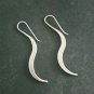 Fine Silver Earrings Sterling 925 Jewelry 8g Fashion Women Plain Wave 23612