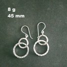 Fine Silver Earrings Sterling 925 Jewelry 8g Fashion Women Double hoop 23617