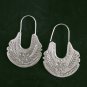 Fine Silver Earrings Handcraft Jewelry 17g tribal Engraved Odds Curve Hook 23845