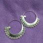 Fine Silver Earrings Sterling 925 Jewelry 12g Tribal Filigree Hoops L1719