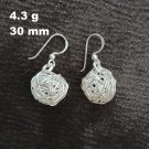 FINE SILVER EARRINGS NO STONES CRAFT VINTAGE DANGLES 4g DANGLE WELLE BALL #REE18