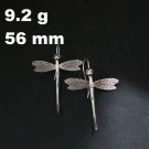Fine Silver Earrings Sterling 925 Jewelry 9g Dangle Hook 3D Dragonfly 323828