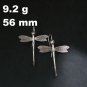 Fine Silver Earrings Sterling 925 Jewelry 9g Dangle Hook 3D Dragonfly 323828