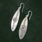 Fine Silver Earrings Sterling 925 Jewelry 6g Vintage Long Sleeve Dangle 23832