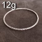 FINE Silver Bangle Bracelet 925 CRAFT Tribal 12g JEWELRY VINTAGE CLOSED ROUND