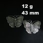 Fine Silver Earrings Sterling 925 Jewelry 12g Dangle Hook Wide Butterfly 323832