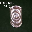 FINE SILVER RINGS SOLID HANDCRAFT FREE SIZE 14g VINTAGE TRIBAL SPIRAL R23812