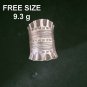 FINE SILVER RINGS SOLID HANDCRAFT FREE SIZE 9g TRIBAL SCRATCH ENGRAVED R23801