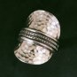 FINE SILVER RINGS SOLID HANDCRAFT FREE SIZE 9.5g RETRO HAMMER BAND R23836